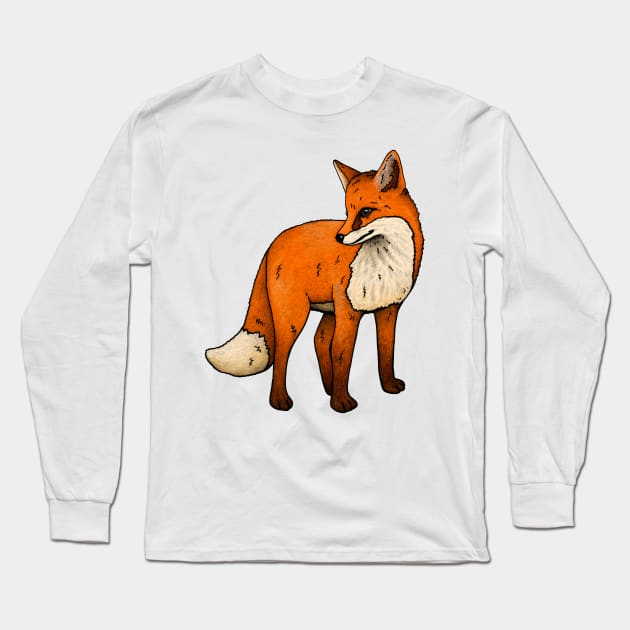 fox animal illustration, fox family, wildlife, safari, Long Sleeve T-Shirt by Akman